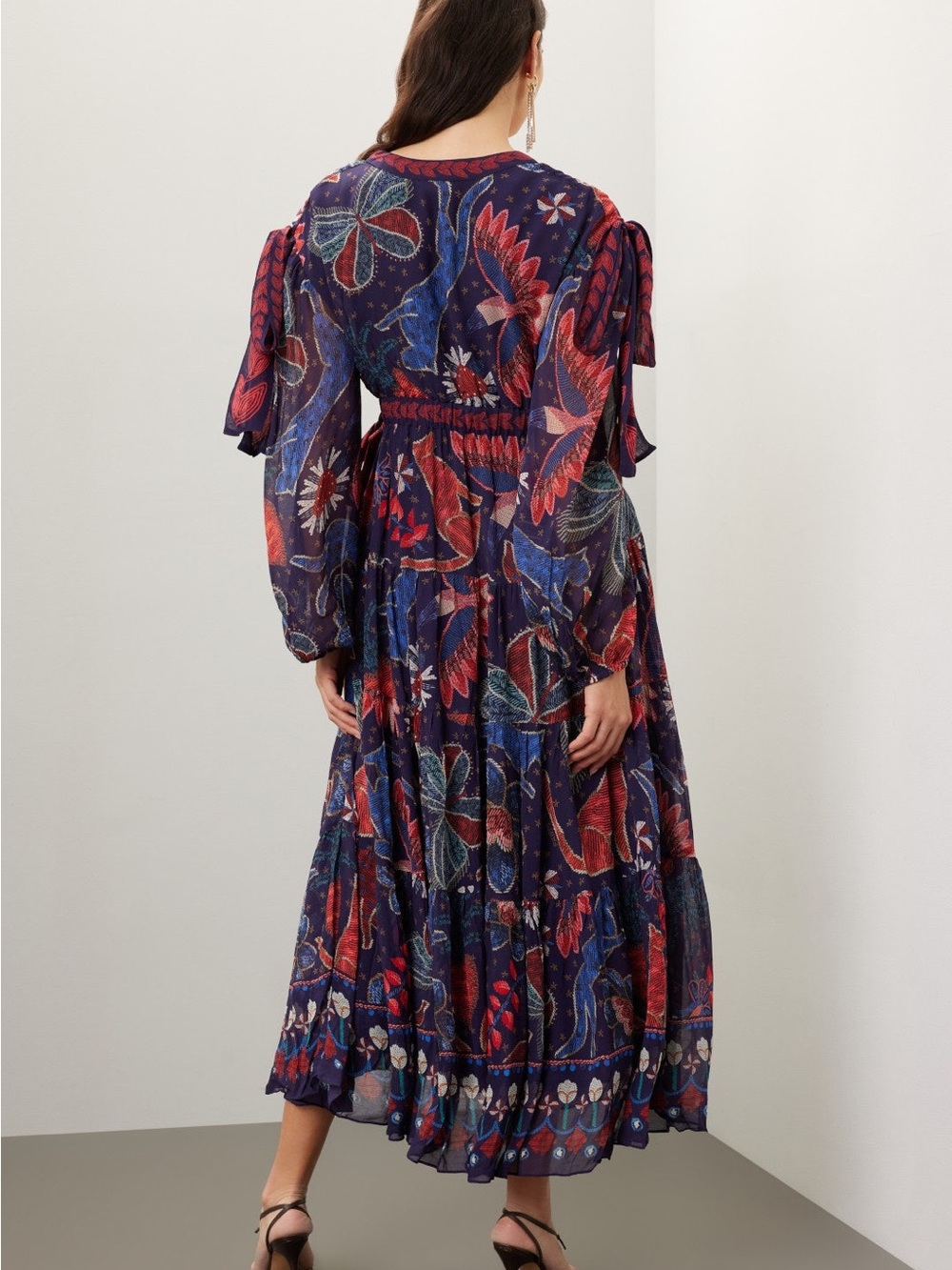 FARM Rio Deep Purple Floral Maxi Dress with Red & Blue Accents - Picture 4 of 9
